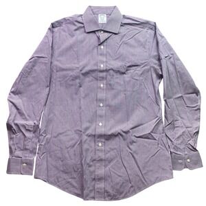 Brooks Brothers Shirt Mens Large Gingham Preppy Academia Career Office Everyday